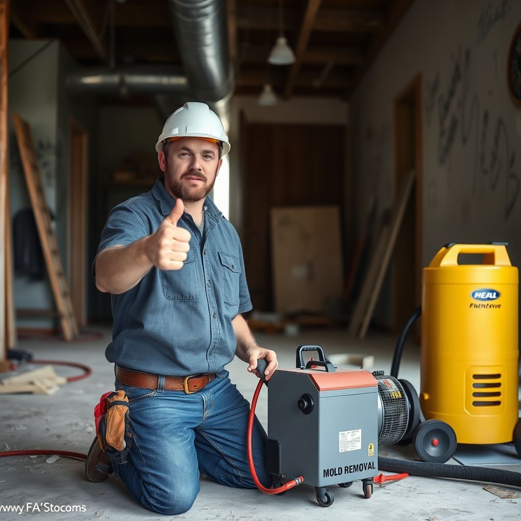 A Prime Guard Mold Removal technician explaining the remediation process to a Baytown homeowner, pointing to a moisture meter reading on a wall.